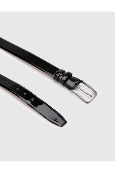 İLVİ Чорний шкіряний чоловічий ремінь