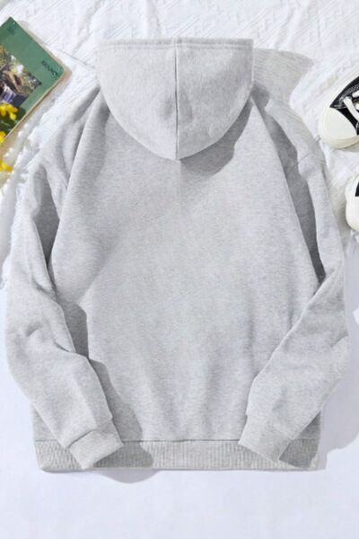MELADYAN Unisex Γυναικεία/Ανδρική μπλούζα BULL DOG ​​με στάμπα με κουκούλα και τσέπη καγκουρό