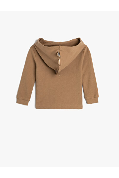 Koton Basic Kapşonlu Sweatshirt Uzun Kollu Pamuklu