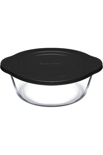 STOREMAX Lvnshop 1450 Cc Black Pyrex Pots with T-Plastic Lid - Lv 224120