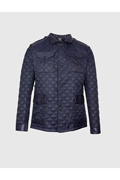 İLVİ Rivne Hakiki Deri Erkek Lacivert Mont