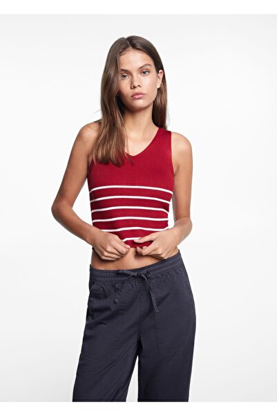 Mango Teen Çizgili askılı bluz