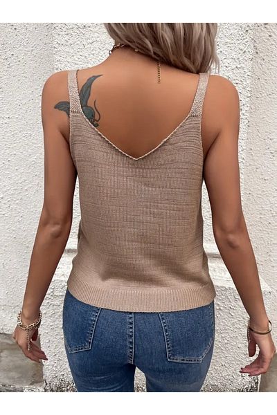 MRA Fashion    Women's Strap Buckle Knit Detail Knitwear Blouse
