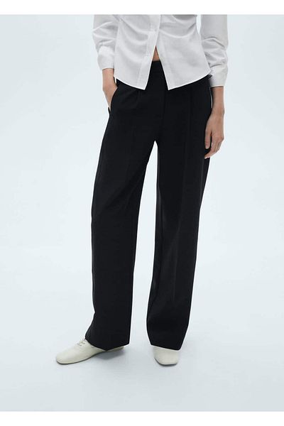 MANGO Woman Gerade geschnittene Hose mit Falten