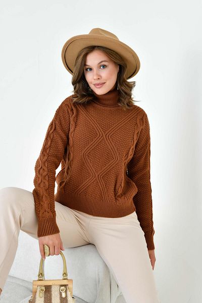 FTZ WOMEN Women's Rice Knitted Sweater Copper 20909
