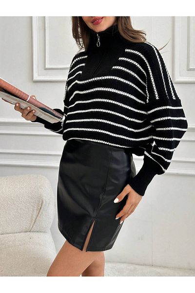 Ugdelia Pulover de damă cu dungi speciale pentru femei