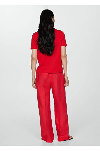 MANGO Woman Rövid ujjú pamut póló