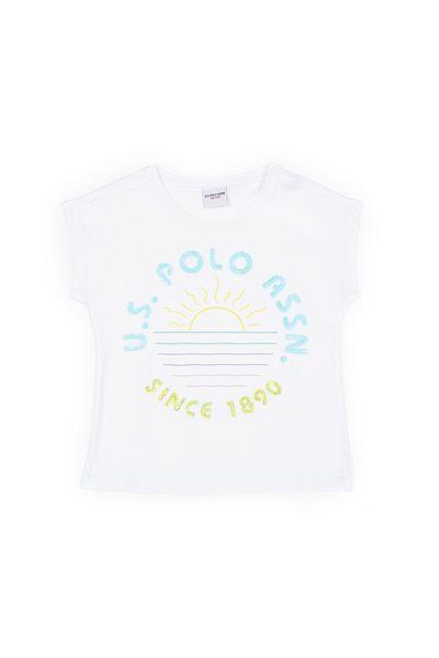 U.S. Polo Assn. تي شيرت أبيض برقبة دائرية للفتيات 50288450 -VR013