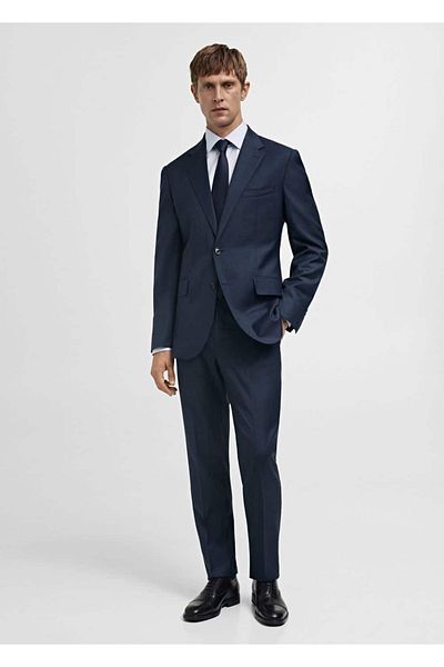 MANGO Man 100% παρθένο μάλλινο σακάκι blazer με λεπτή εφαρμογή