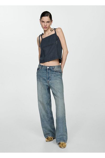 MANGO Woman Bluza din bumbac brodata