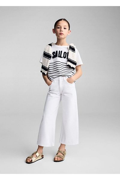 MANGO Kids T-Shirt με υφαντό κείμενο