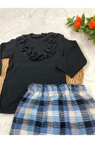 ESES BEBE Baby Black Scrambles Skirt-Bluz Set Set