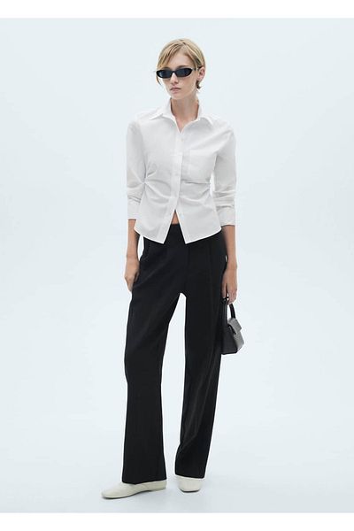 MANGO Woman Gerade geschnittene Hose mit Falten