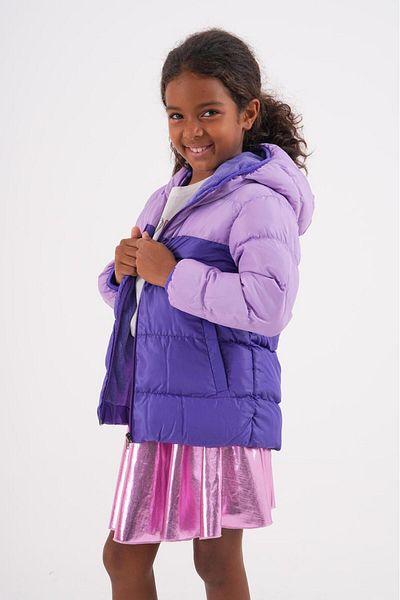 Mina Girl's Winter Puffer Jacket - Padded, Hooded and Fleece