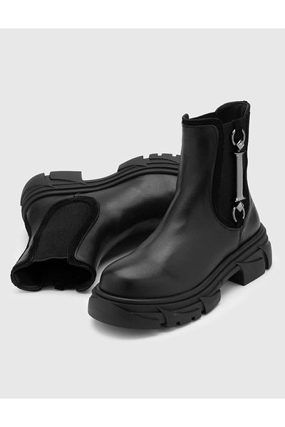 İLVİ Titiko Genuine Leather Women's Black Boots