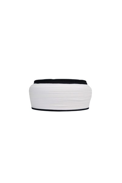 Sarıkhane Student Wrap - White Fabric - Black Headband - Plain Wrap - Bird's Eye - 5 Meters