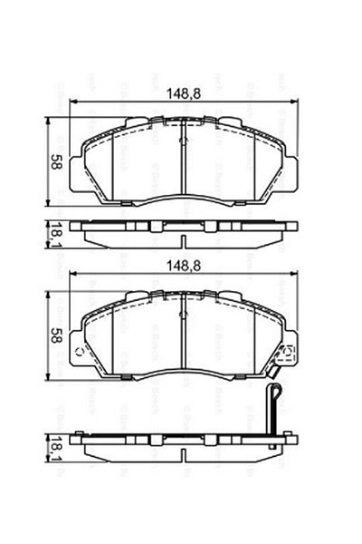 Bosch Honda Hr-V, Accord Iv, Civic Vı, Rover 600 Front Disc Pad