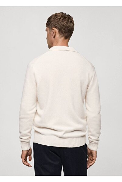 MANGO Man Ribbed Wool Cardigan