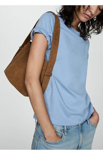MANGO Woman Kurzärmliges Baumwoll-T-Shirt