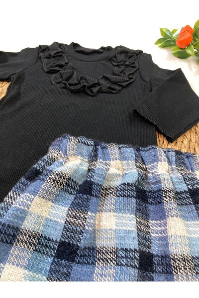 ESES BEBE Baby Black Scrambles Skirt-Bluz Set Set