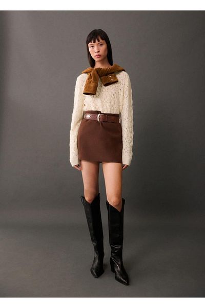 MANGO Woman Openwork detailed knit sweater