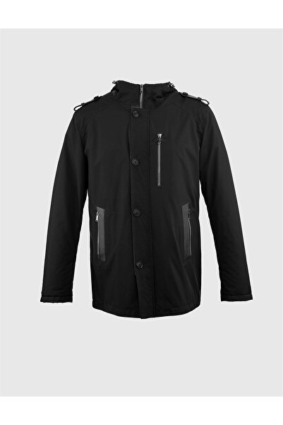 İLVİ Cusco Hakiki Deri Erkek Siyah Mont