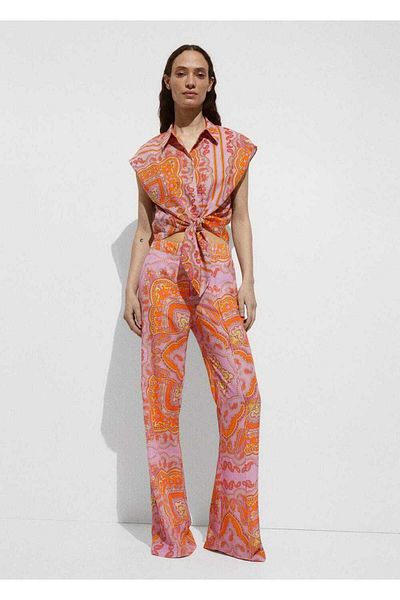 MANGO Woman Mintás és masnis ing