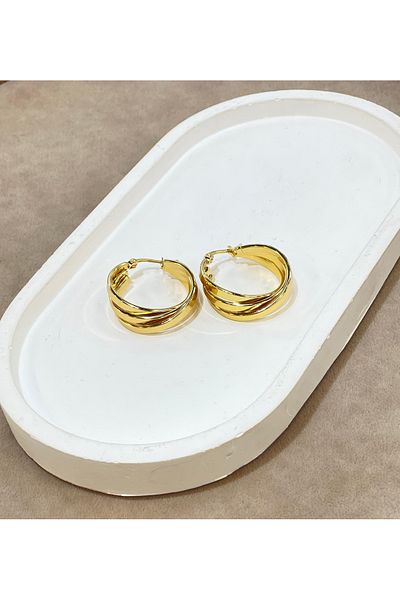 ilvesa shop Gold steel hoop earrings