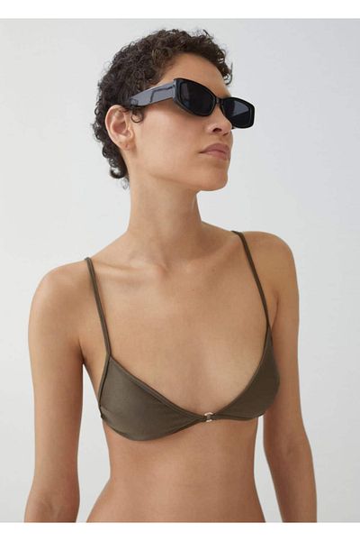MANGO Woman Top de bikini cu detalii metalice