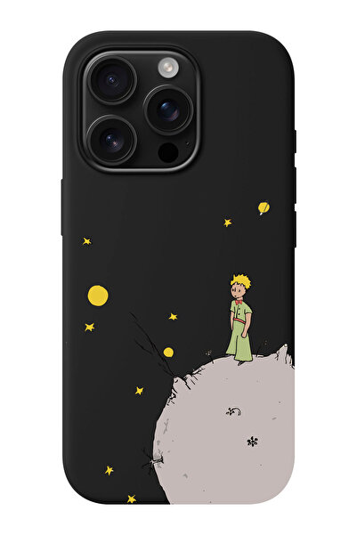 shoptocase iPhone 16 PRO MAX Uyumlu Küçük Prens Moon Desenli İçi Süet Silikon...