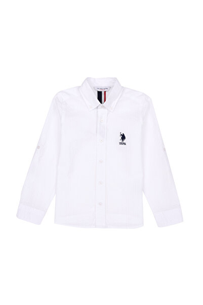 U.S. Polo Assn. Erkek Çocuk Beyaz Uzun Kollu Gömlek 50288555-VR013