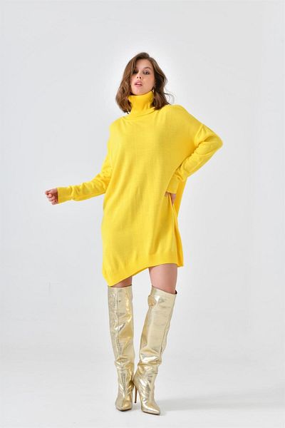 FTZ WOMEN Women's Plain Basic Tunic Yellow 20489