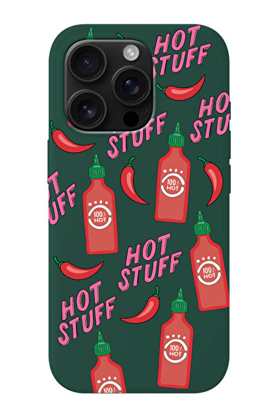 shoptocase iPhone 16 PRO MAX Uyumlu Hot Stuff Desenli İçi Süet Silikon Telefo...