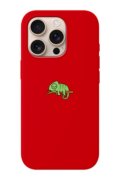 shoptocase iPhone 16 PRO Uyumlu Bukalemun Desenli İçi Süet Silikon Telefon Kı...