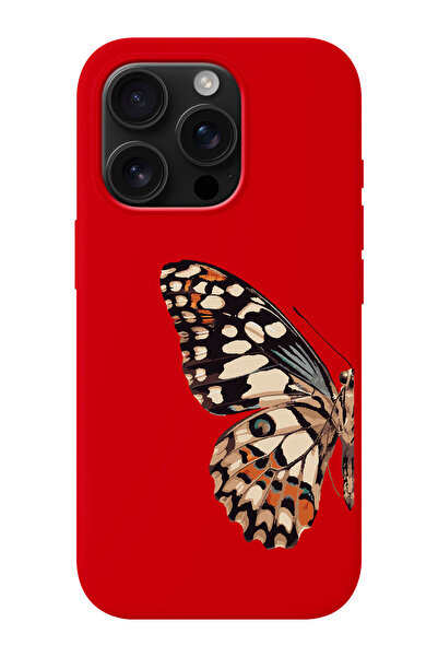 shoptocase iPhone 16 PRO MAX Uyumlu Kelebek Desenli İçi Süet Silikon Telefon ...