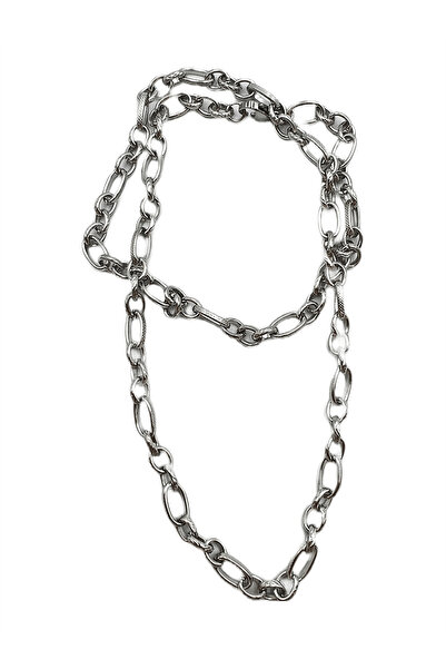 Defne Silver Chain Detailed Steel Trousers