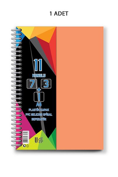 Mestore Spiral PP Cover 7+3+1 275 Sheets 11 Bookmarks Notebook