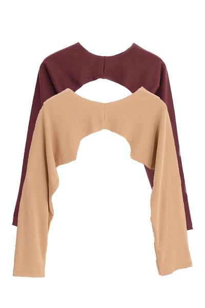 PİNKMARK Pinkmark Women's - Slim Wearing Murdüm Beige Bolero Blouse with Sleeves 2 Pack Mcpmbl25631