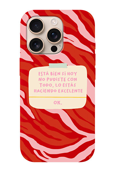 shoptocase iPhone 16 PRO Uyumlu Esta Bien Si Desenli İçi Süet Silikon Telefon...