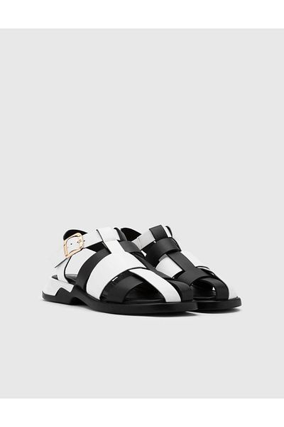 İLVİ Leoben Genuine Leather Women's White Sandals