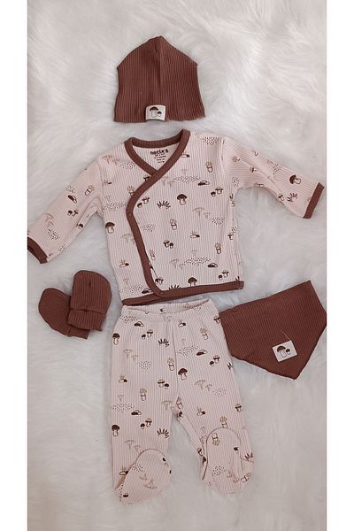 Necix's Valentina Reported Newborn Baby Boy 5-Piece Bodysuit Set Hospital Release