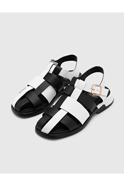 İLVİ Leoben Hakiki Deri Kadın Beyaz Sandalet