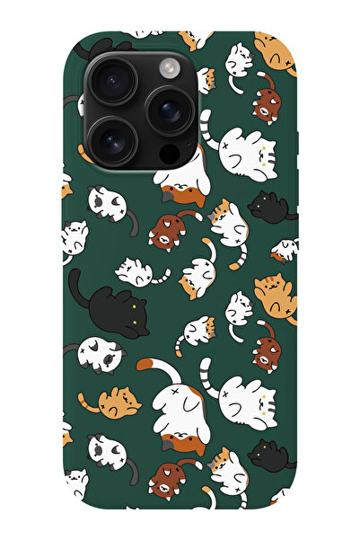 shoptocase iPhone 16 PRO MAX Uyumlu Kedicik Desenli İçi Süet Silikon Telefon ...