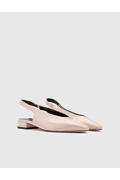 İLVİ Lowanna Genuine Wrinkled Patent Leather Women's Beige Sandals
