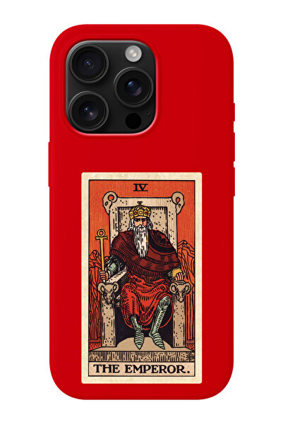 shoptocase iPhone 16 PRO MAX Uyumlu Kral Tarot Kartı Desenli İçi Süet Silikon...