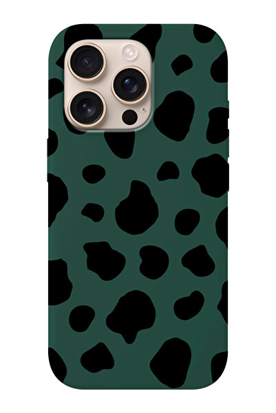 shoptocase iPhone 16 PRO Uyumlu Dalmaçya Desenli İçi Süet Silikon Telefon Kılıfı