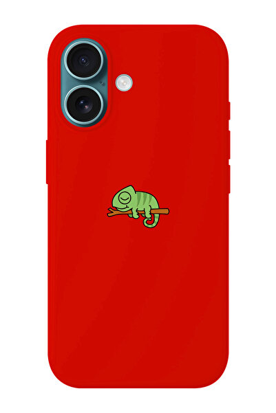 shoptocase iPhone 16 PLUS Uyumlu Bukalemun Desenli İçi Süet Silikon Telefon K...