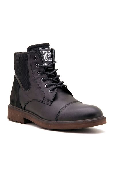 MARCOMEN 14020 Genuine Leather Casual Men's Boots-black