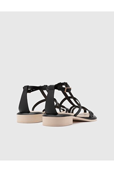 İLVİ Graz Hakiki Deri Kadın Siyah Sandalet