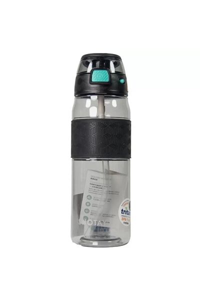 Shotay Tritan Flat Black 800ml with Transparent Lid and Strip